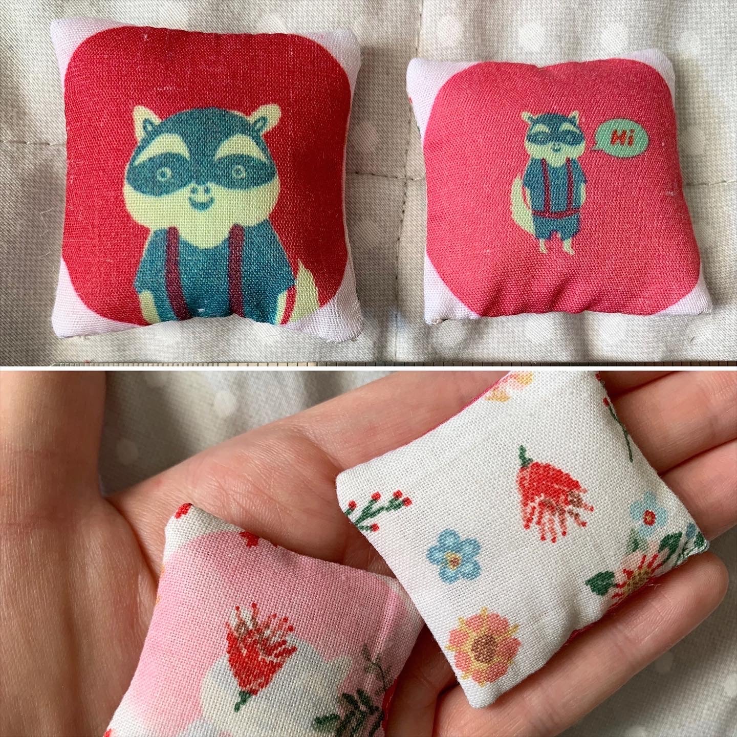 Dollhouse Pillows - Pair of Miniature Throw Pillows 1:12 Scale