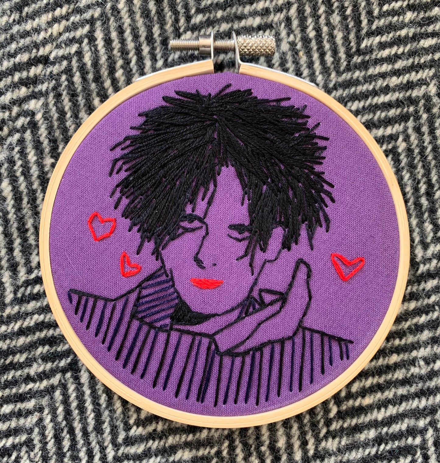 Embroidery Hoop Wall Art - The Cure Bloodflowers, Robert Smith, Cold Cave