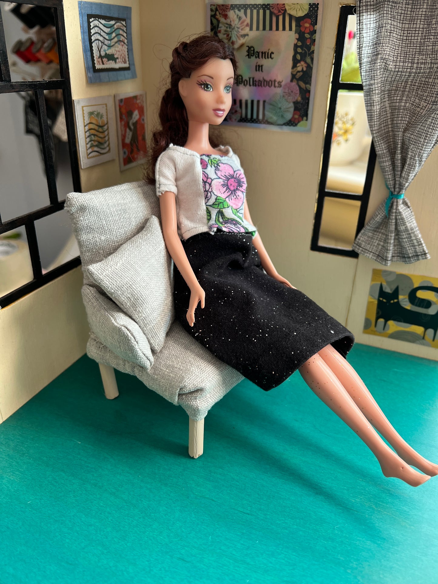 Barbie Dollhouse Furniture 1:6 Scale - Handmade With Upcycled Materials
