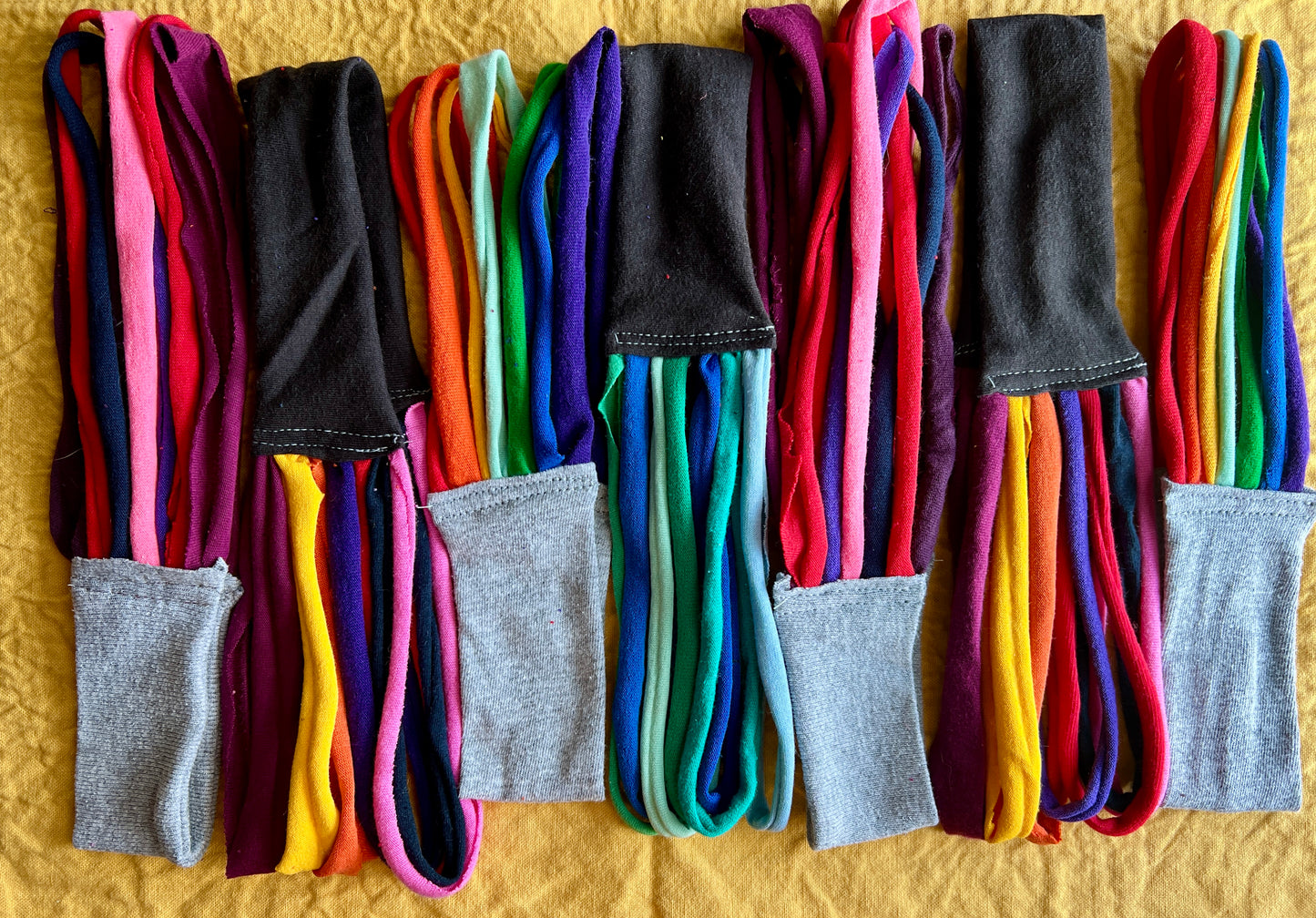 Handmade Accessories - Upcycled Necktie Wristband - Tshirt Strips Headband