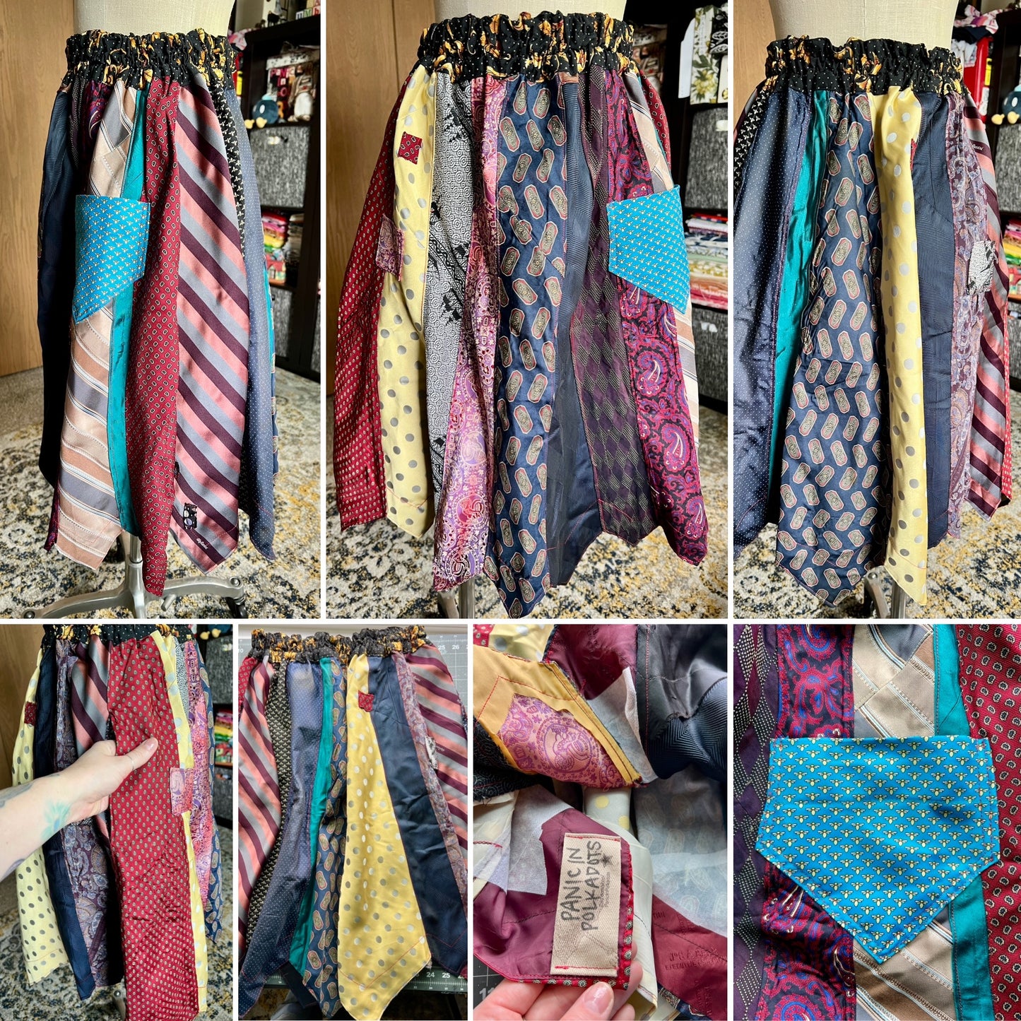 Patchwork or Neckties Skirt Collection - Sustainable Skirt with Pockets!