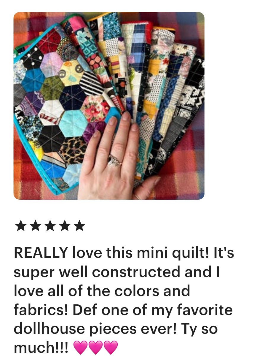 Barbie Doll Quilt - Handmade Miniatures - 1:6 Scale Full Sized