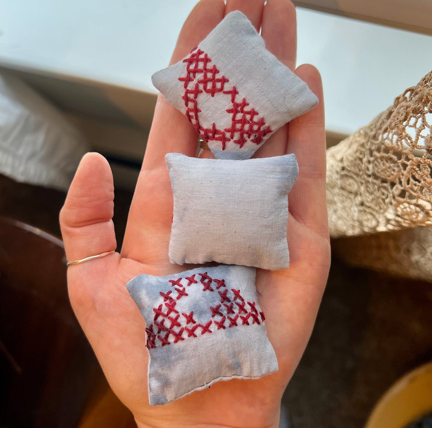 Doll Pillows - Miniature Throw Pillows 1:12 Scale or 1:6 Scale - Sold Individually