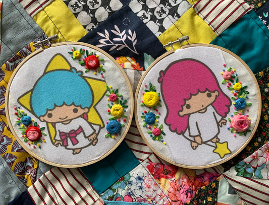ZSold - Sanrio Hello Kitty Embroidery Wall Art - Little Twin Stars