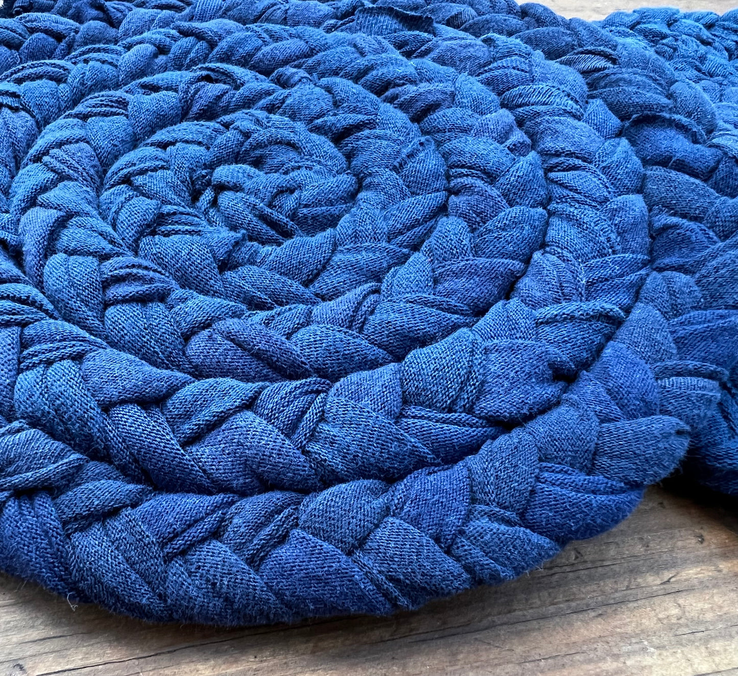 Trivet Potholders - Cool Colors Collection - Handbraided & Handsewn - Set of Two