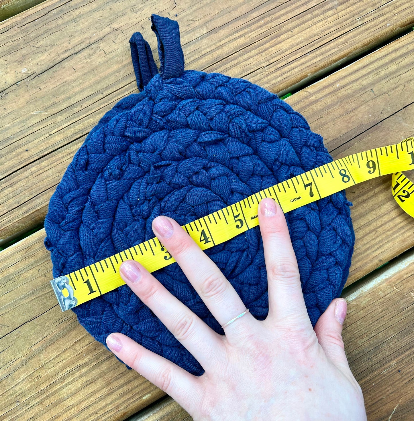 Trivet Potholders - Cool Colors Collection - Handbraided & Handsewn - Set of Two