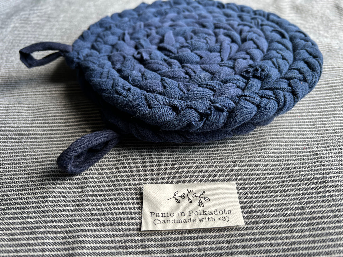 Trivet Potholders - Cool Colors Collection - Handbraided & Handsewn - Set of Two