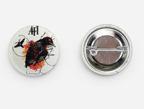 front and back mockup of AFI pinback button