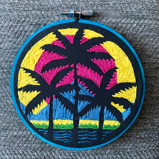 Blaqk Audio Embroidery Hoop Wall Art - Beneath the Black Palms
