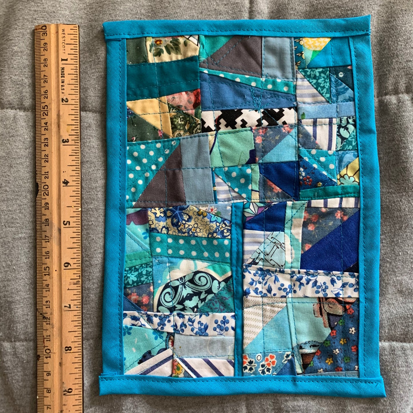Dollhouse Quilt - 1:12 Scale Scrappy Throw - Choose Your Color Combo!