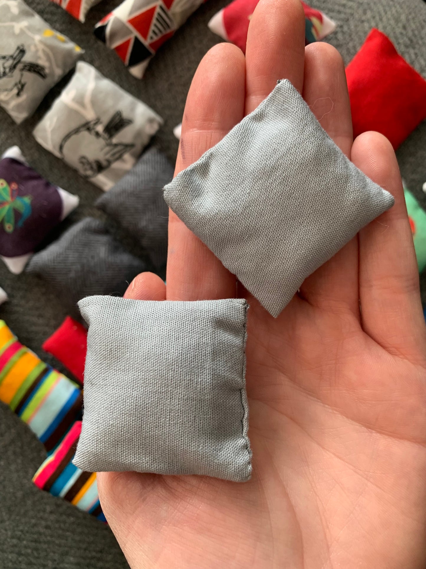 Dollhouse Pillows - Pair of Miniature Throw Pillows 1:12 Scale