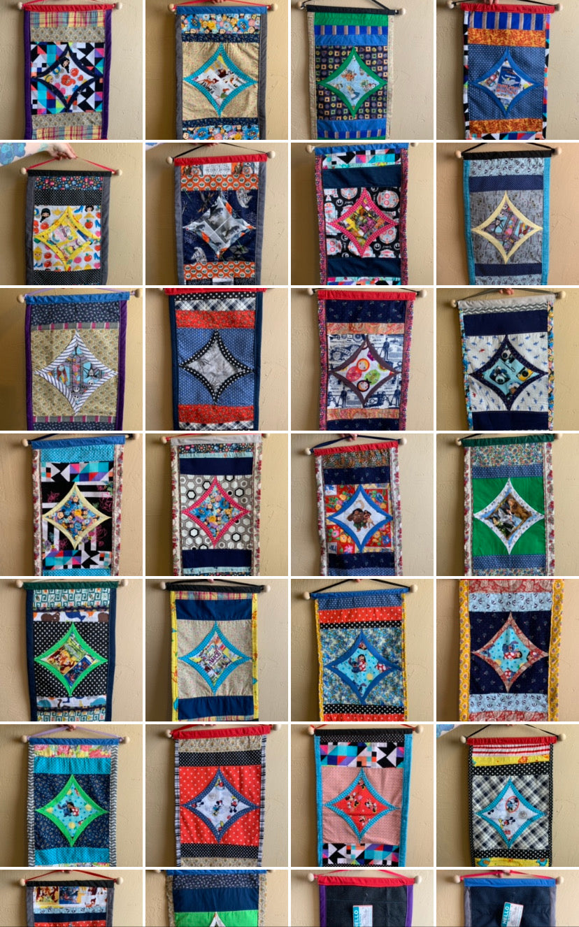 various pin display wall hangings that are offered by Panic in Polkadots