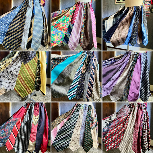 Panic Clothing - Skirt Collection - Patchwork or Neckties - Sustainable Upcycled with Pockets!