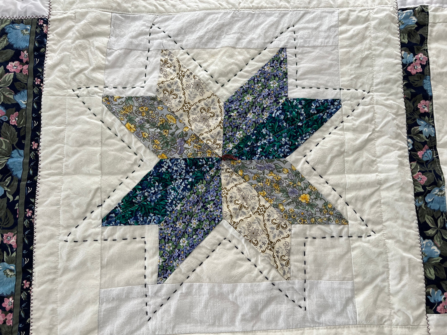 Stars and Stripes Quilt - Eight Point Star - Quilt Art - Twin Sized