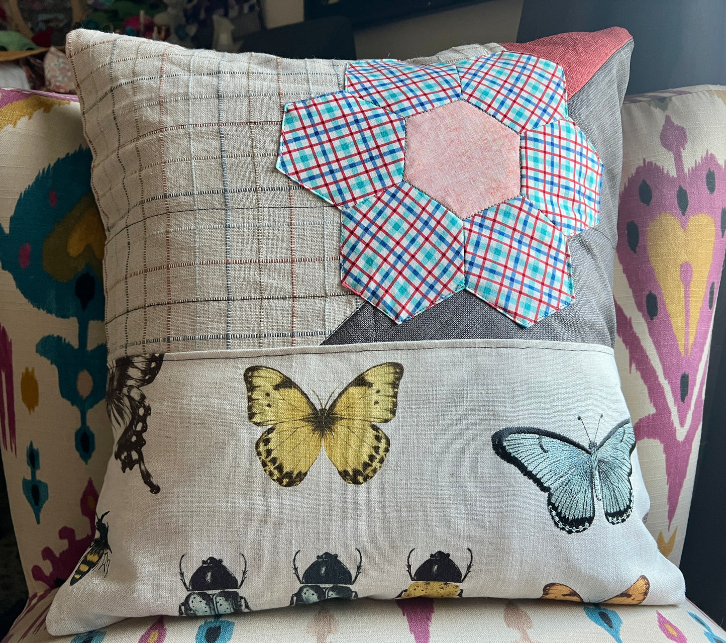 Large Pillow Cover - Envelope Back Closure - 18x18 inches - Designer Fabrics or Rainbow Stripes