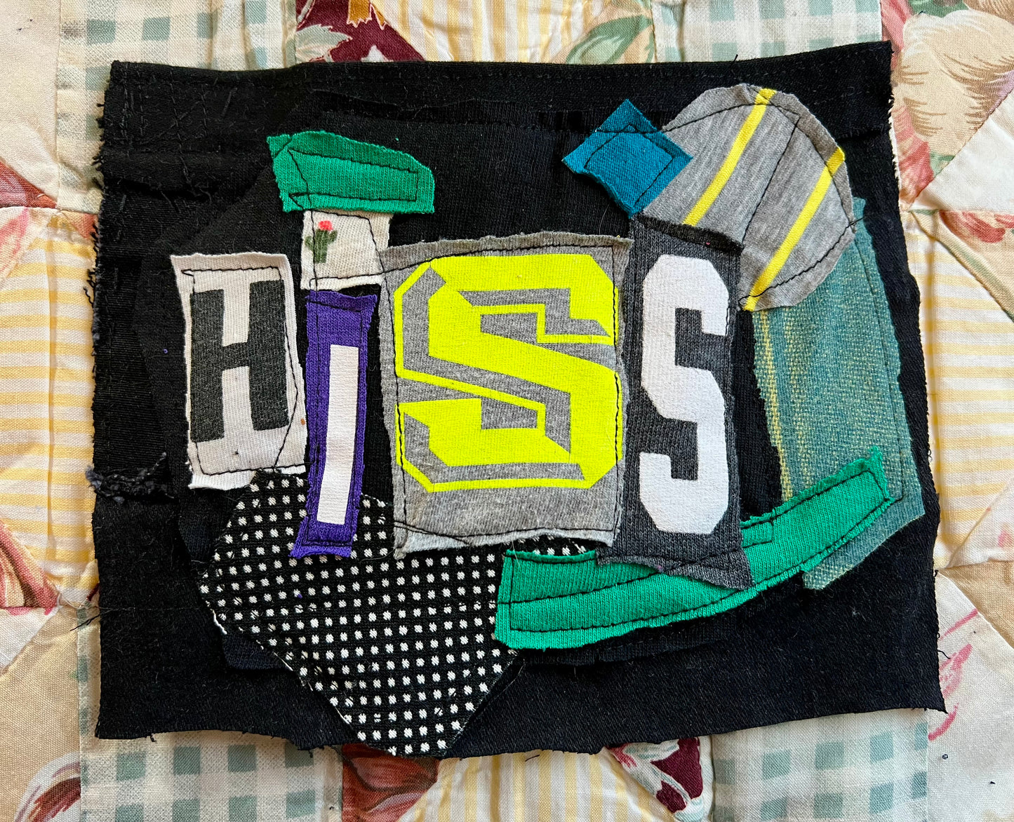 Panic Punk Patch - Ransom Note Letters on Denim