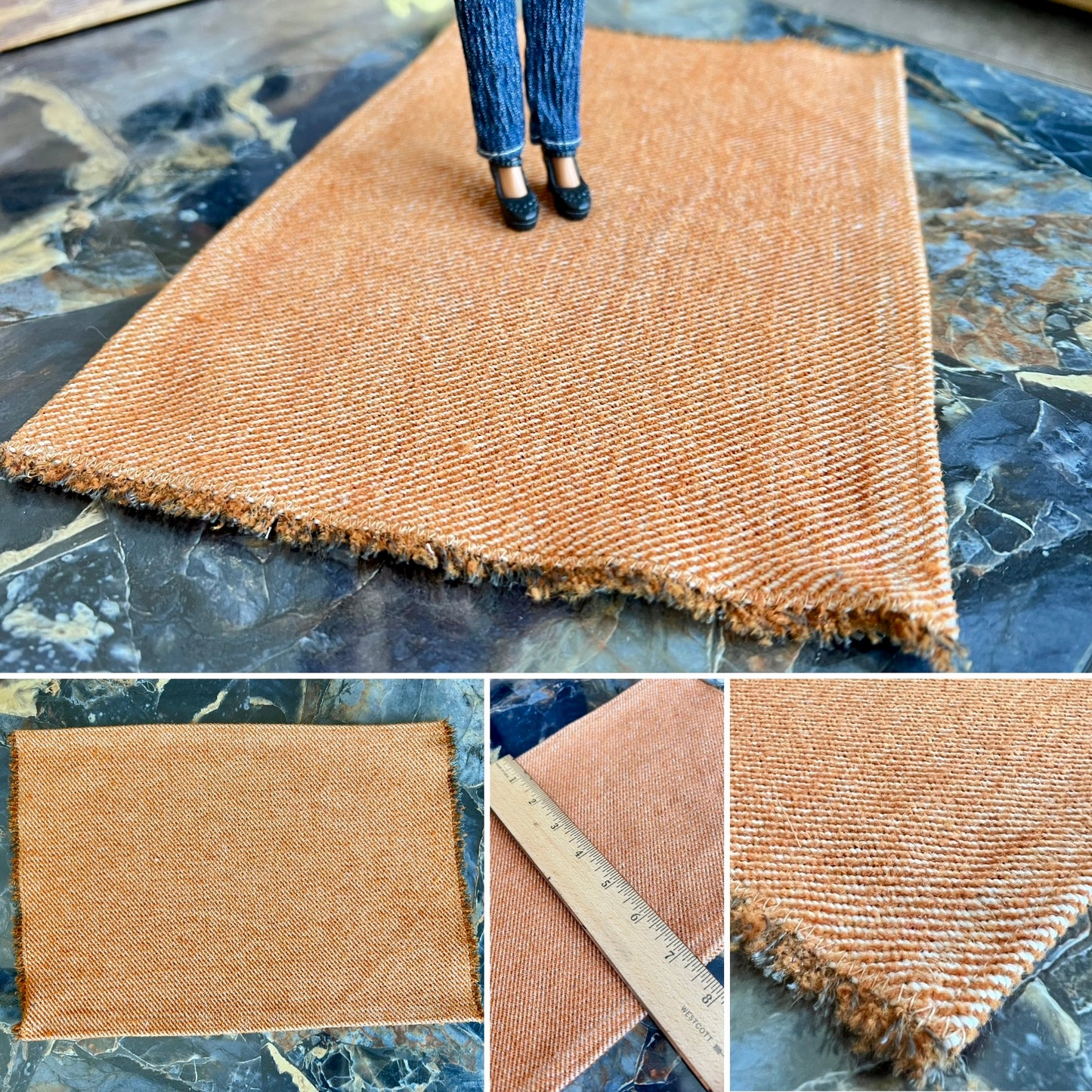 Miniature Dollhouse Rug - Upholstery Sample - 1:12 or 1:6 Scale
