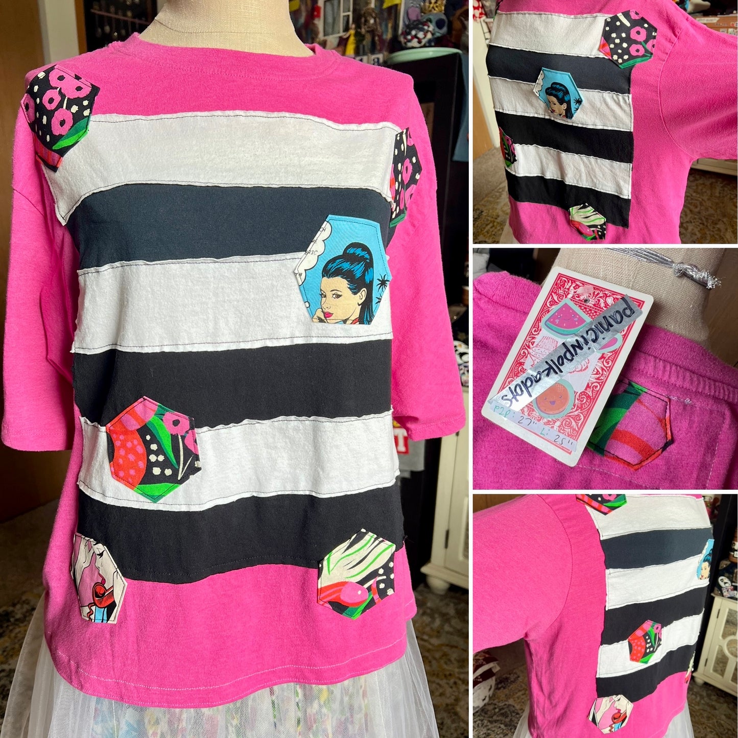 A Quilty Tee Shirt - Thrifted Upcycled Tshirts