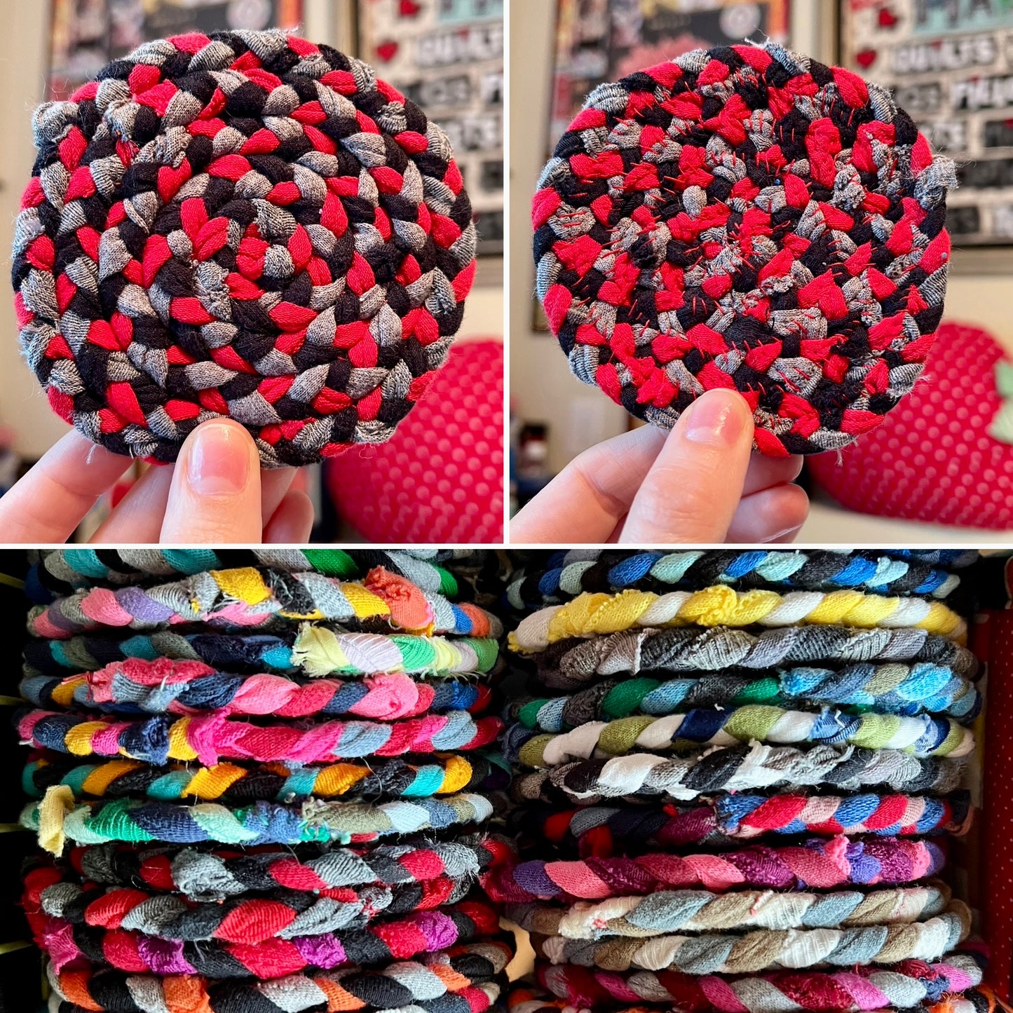 Coaster Singles - Handbraided & Handsewn