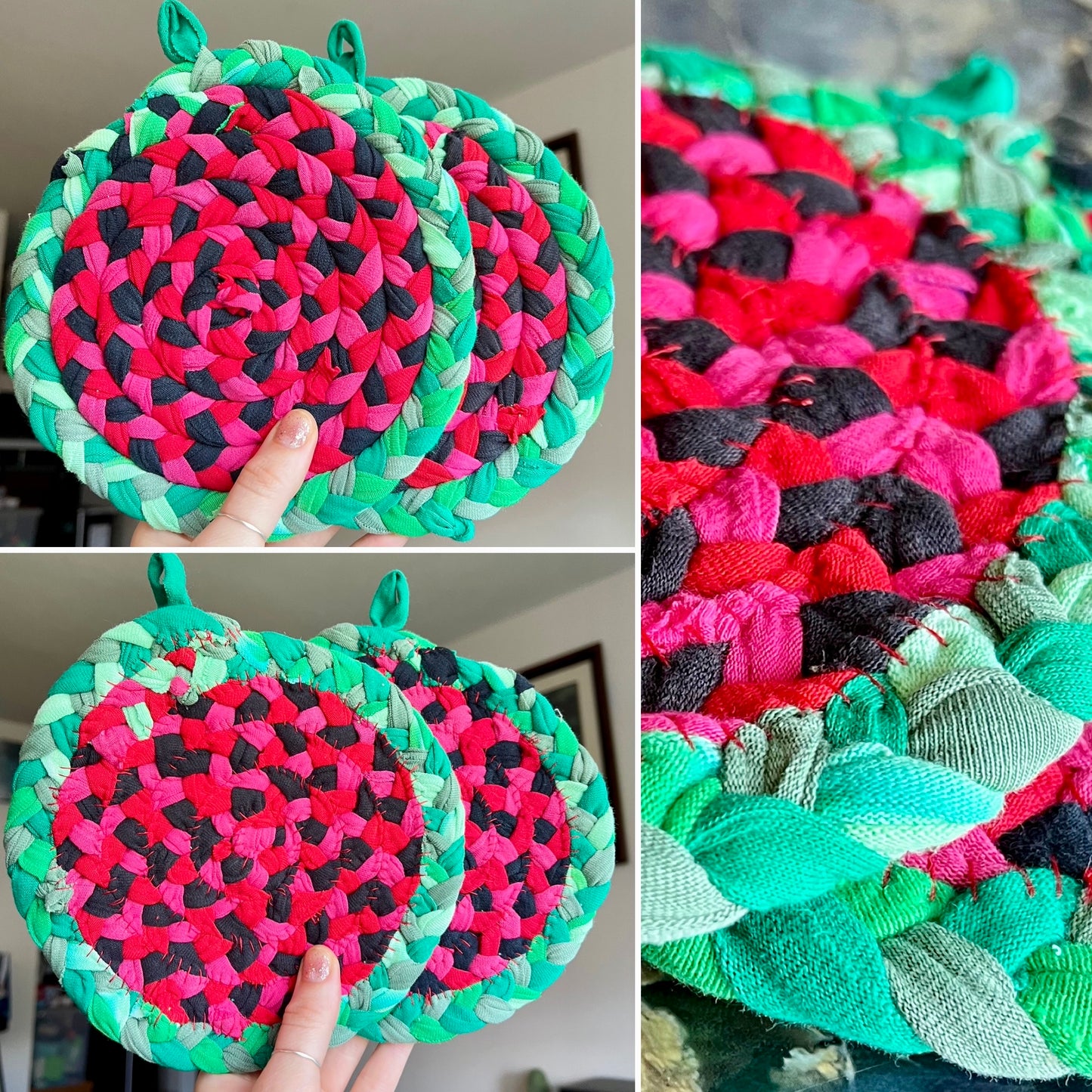 Braided Trivet Potholders - Set of Two