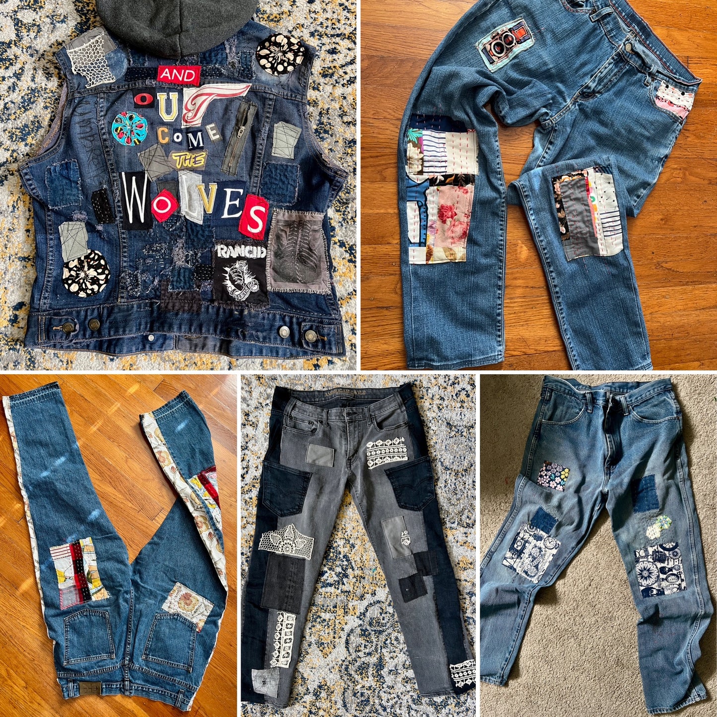 Panic Clothing - Denim Upgrades - Punk Sashiko Patchwork Mending
