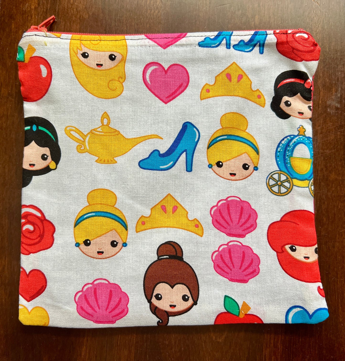 Hexie Pouch - Handsewn Fabric Zipper Pouch - Upcycled Reusable Bag Zip Pouch