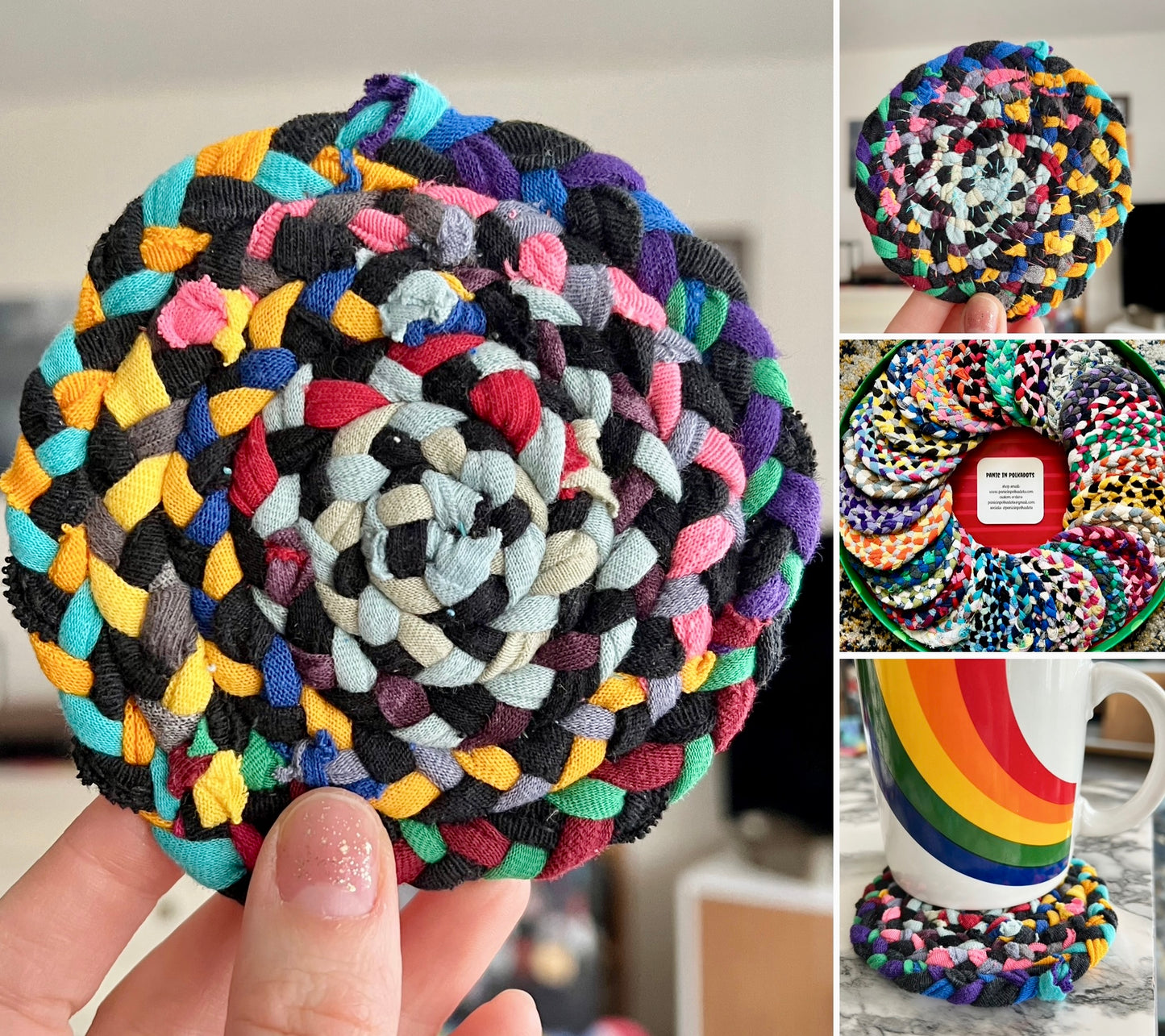 Coaster Singles - Handbraided & Handsewn