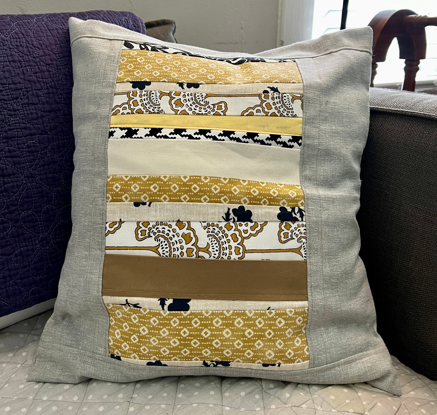 Large Pillow Cover - Envelope Back Closure - 18x18 inches - Designer Fabrics or Rainbow Stripes