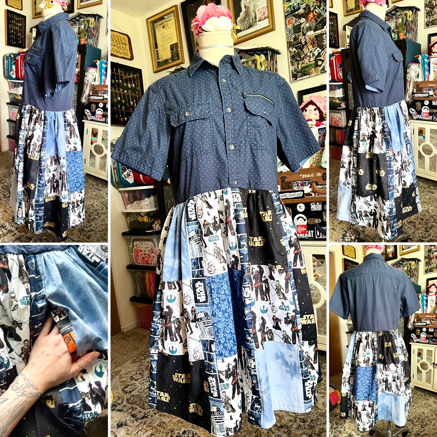Patchwork or Neckties Dress Collection - Sustainable Dress with Pockets!