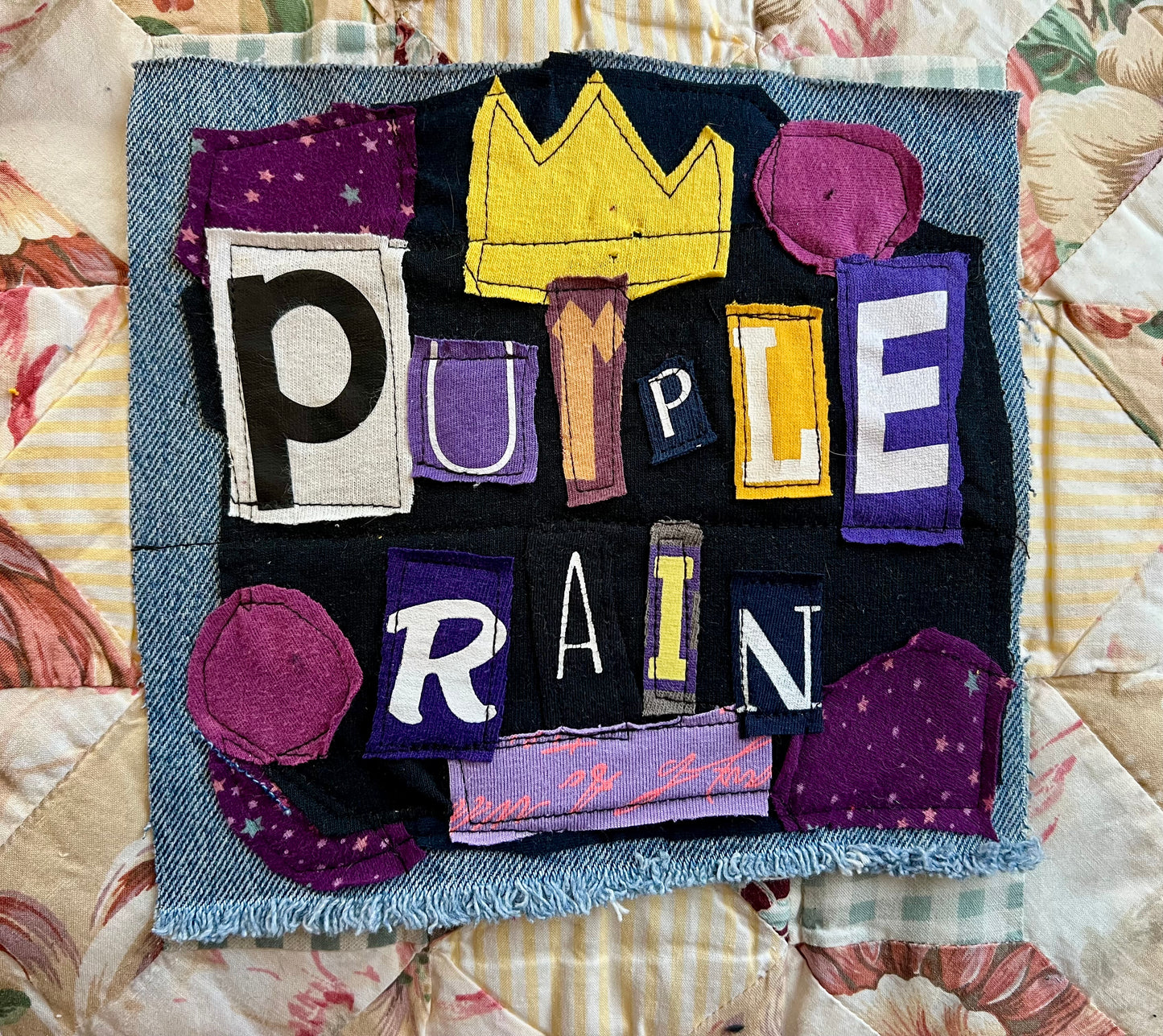 Panic Punk Patch - Ransom Note Letters on Denim