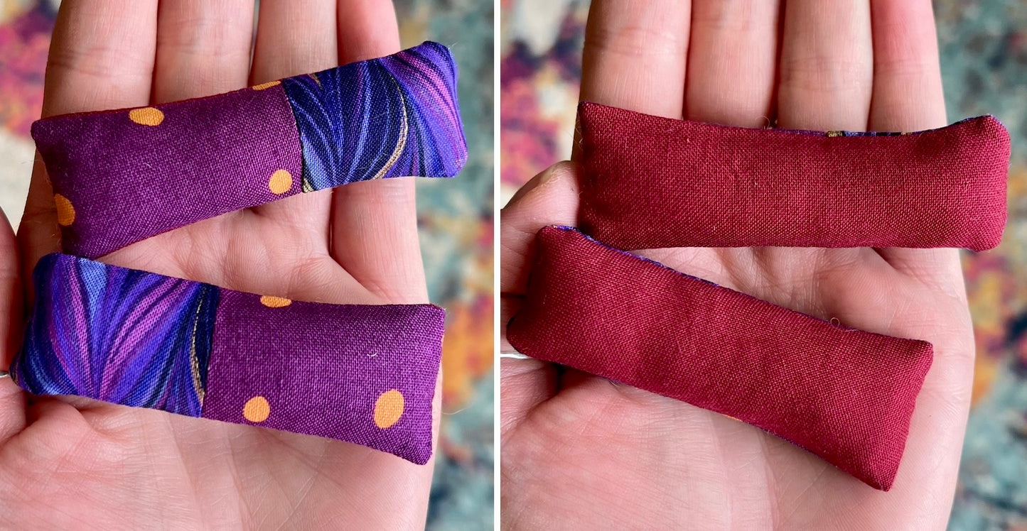 Doll Pillows E - Set of Two Handmade Miniatures - 1:12 Scale
