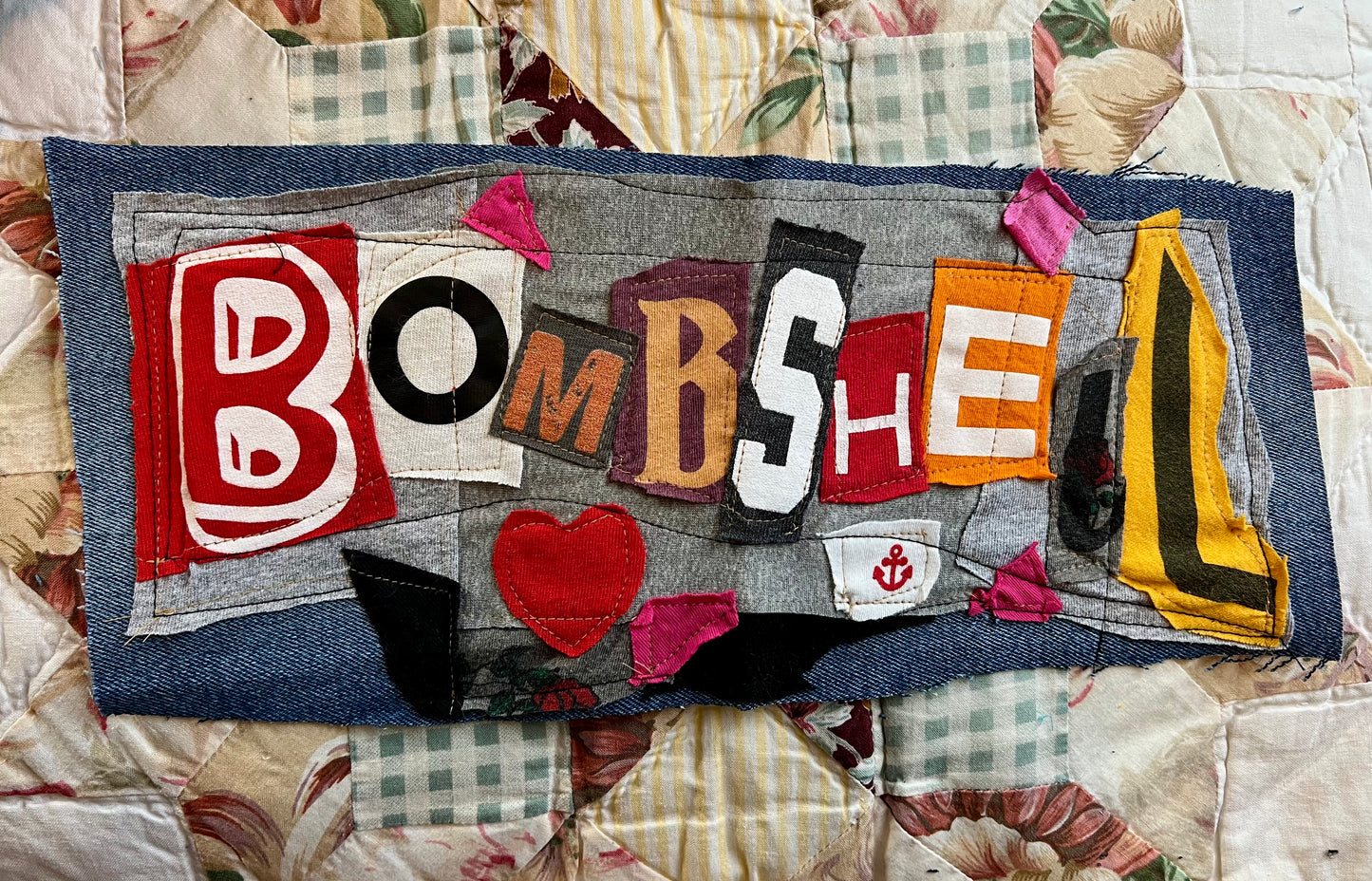 Panic Punk Patch - Ransom Note Letters on Denim