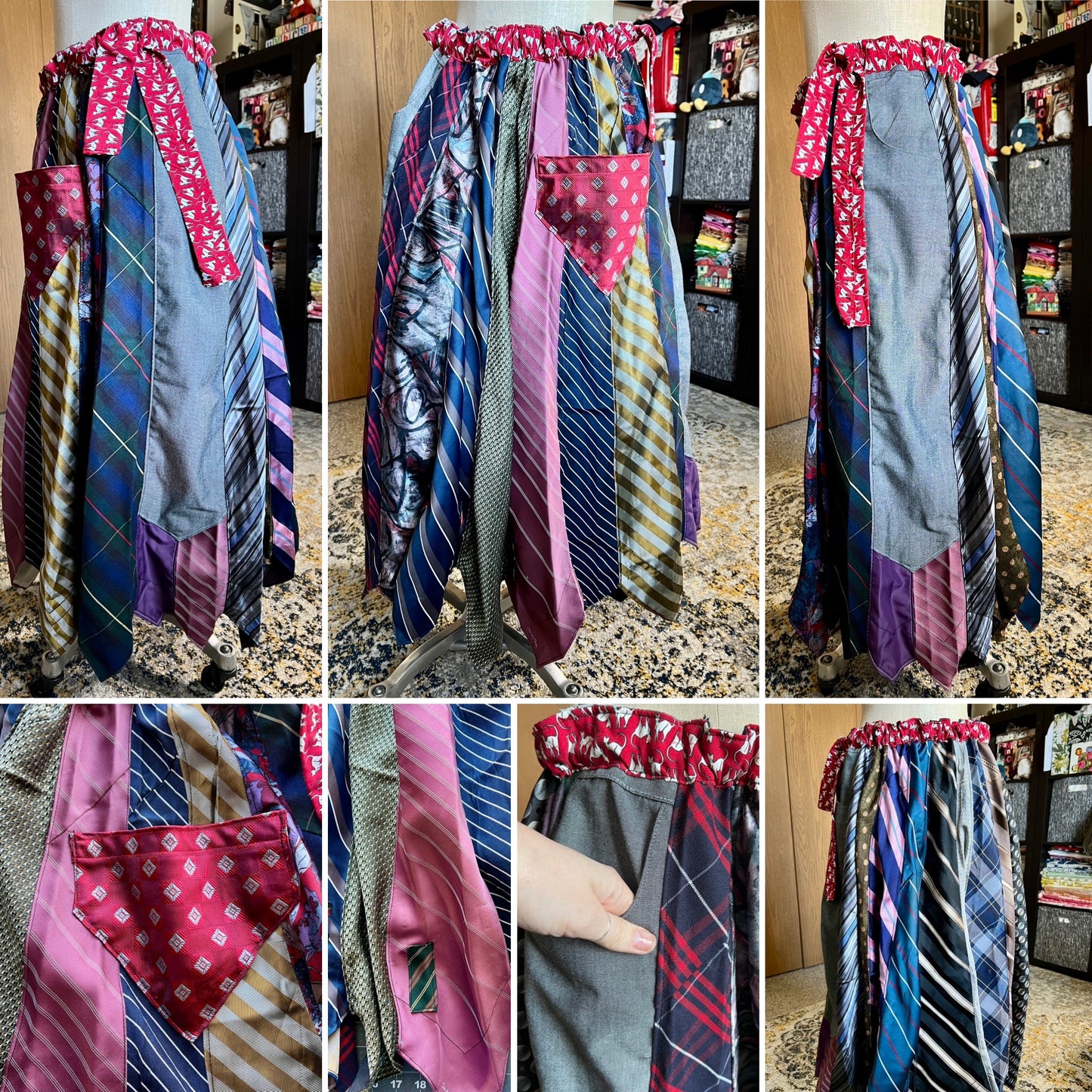 Patchwork or Neckties Skirt Collection - Sustainable Skirt with Pockets!