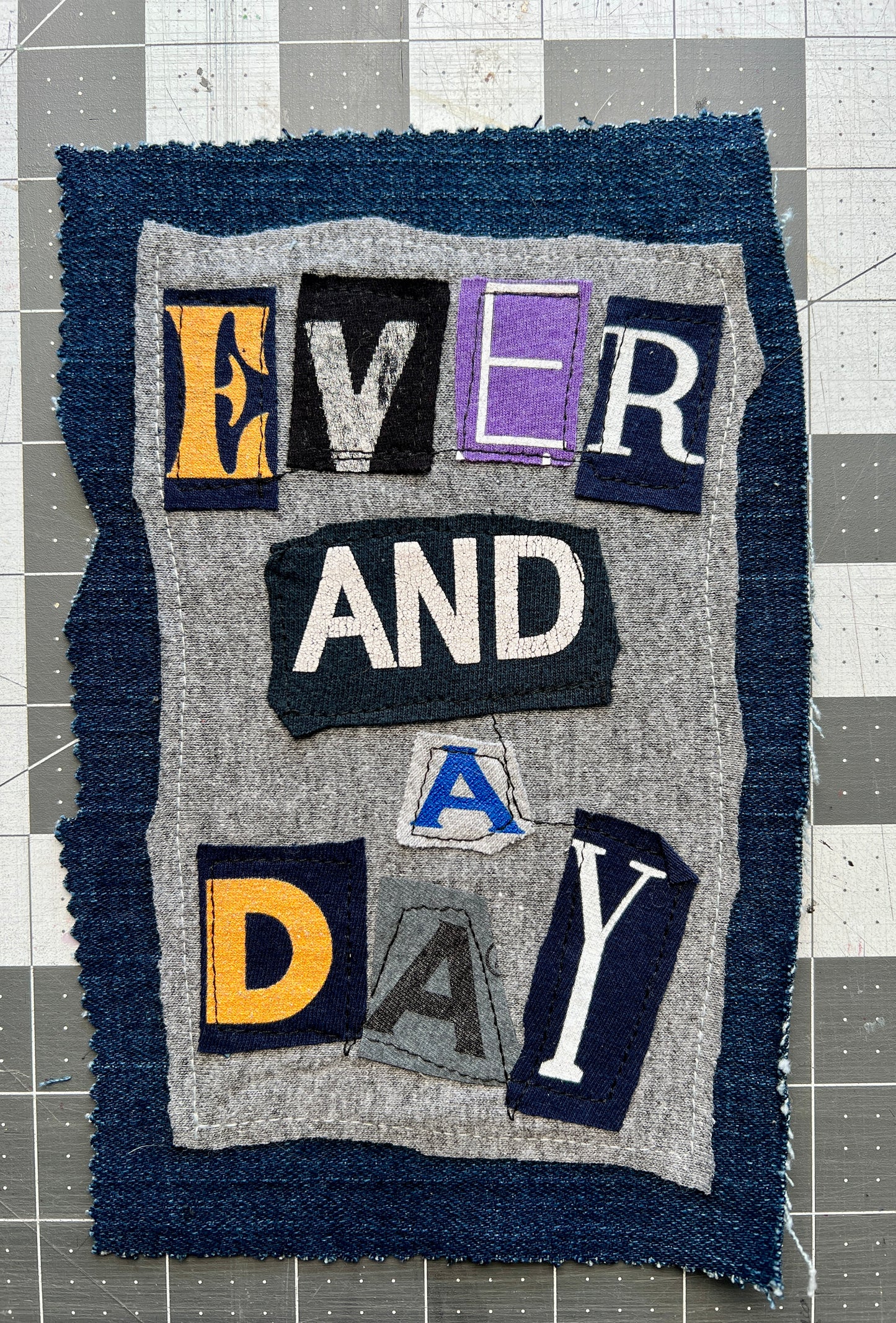 Panic Punk Patch - Ransom Note Letters on Denim