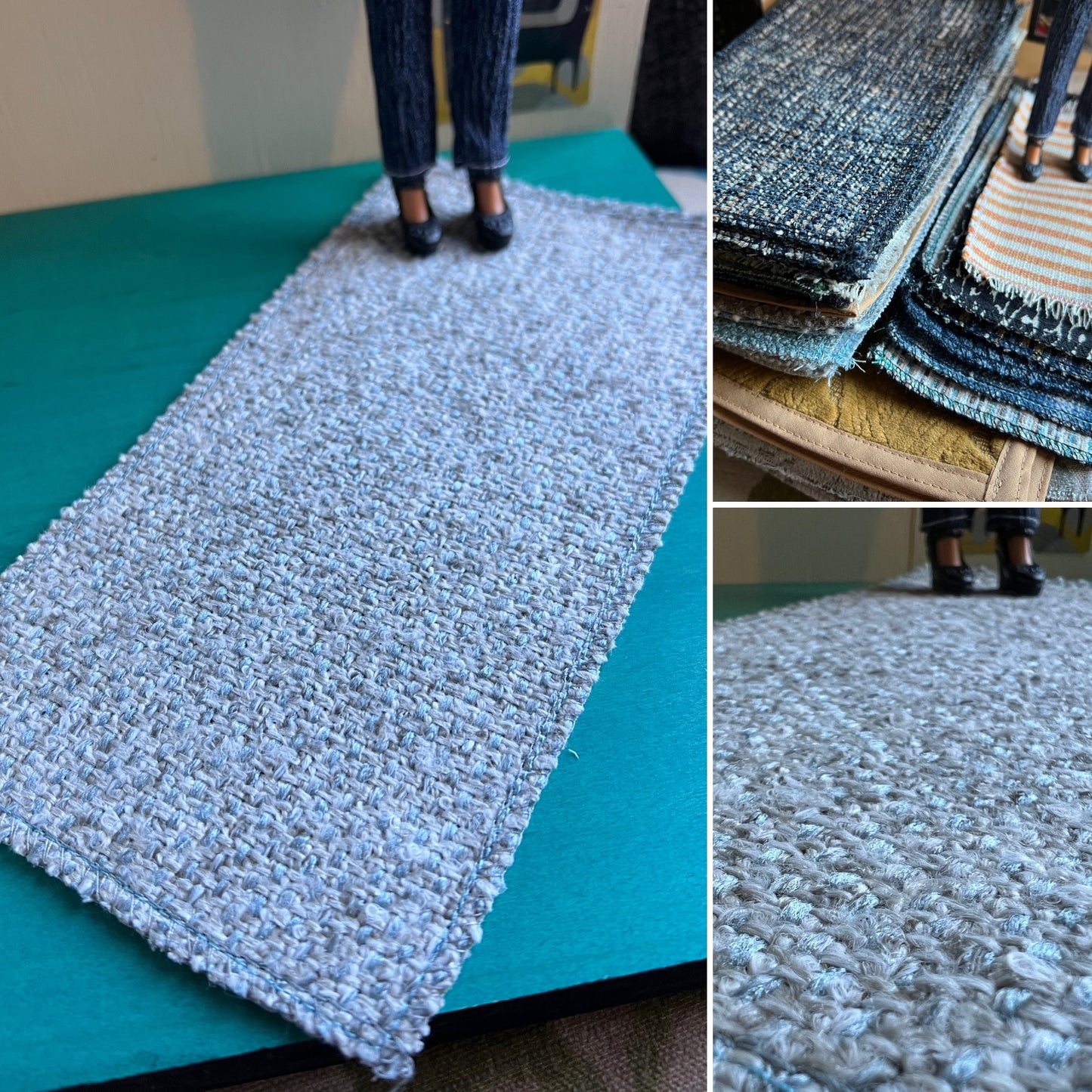 Miniature Dollhouse Rug - Upholstery Sample - 1:12 or 1:6 Scale