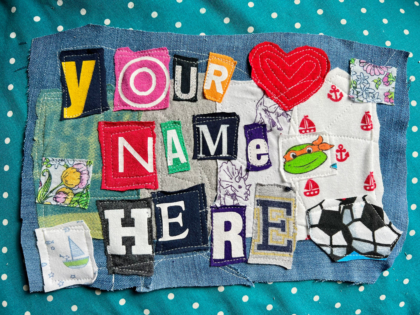 Panic Punk Patch - Ransom Note Letters on Denim