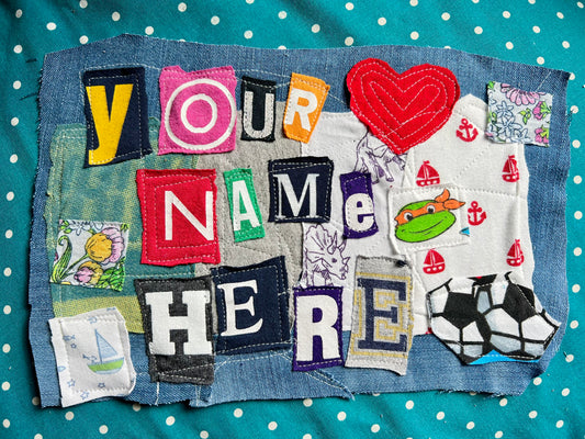 Panic Punk Patch - Ransom Note Letters on Denim