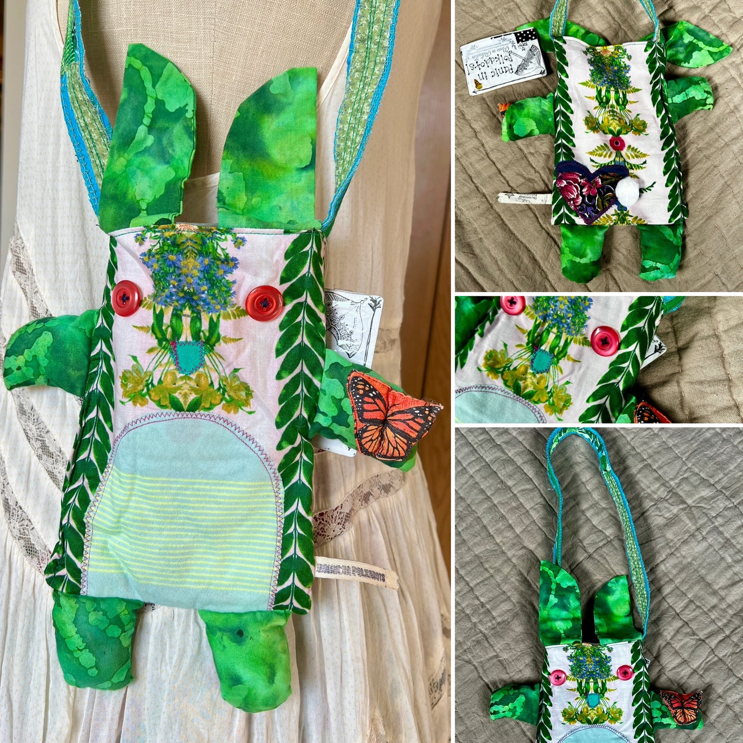 Handcrafted Tote Bag - Monster or Animal Friend - Small Satchel