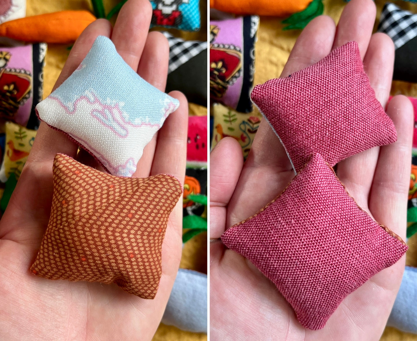 Doll Pillows - Miniature Throw Pillows - 1:12 Scale or 1:6 Scale - Sold Individually