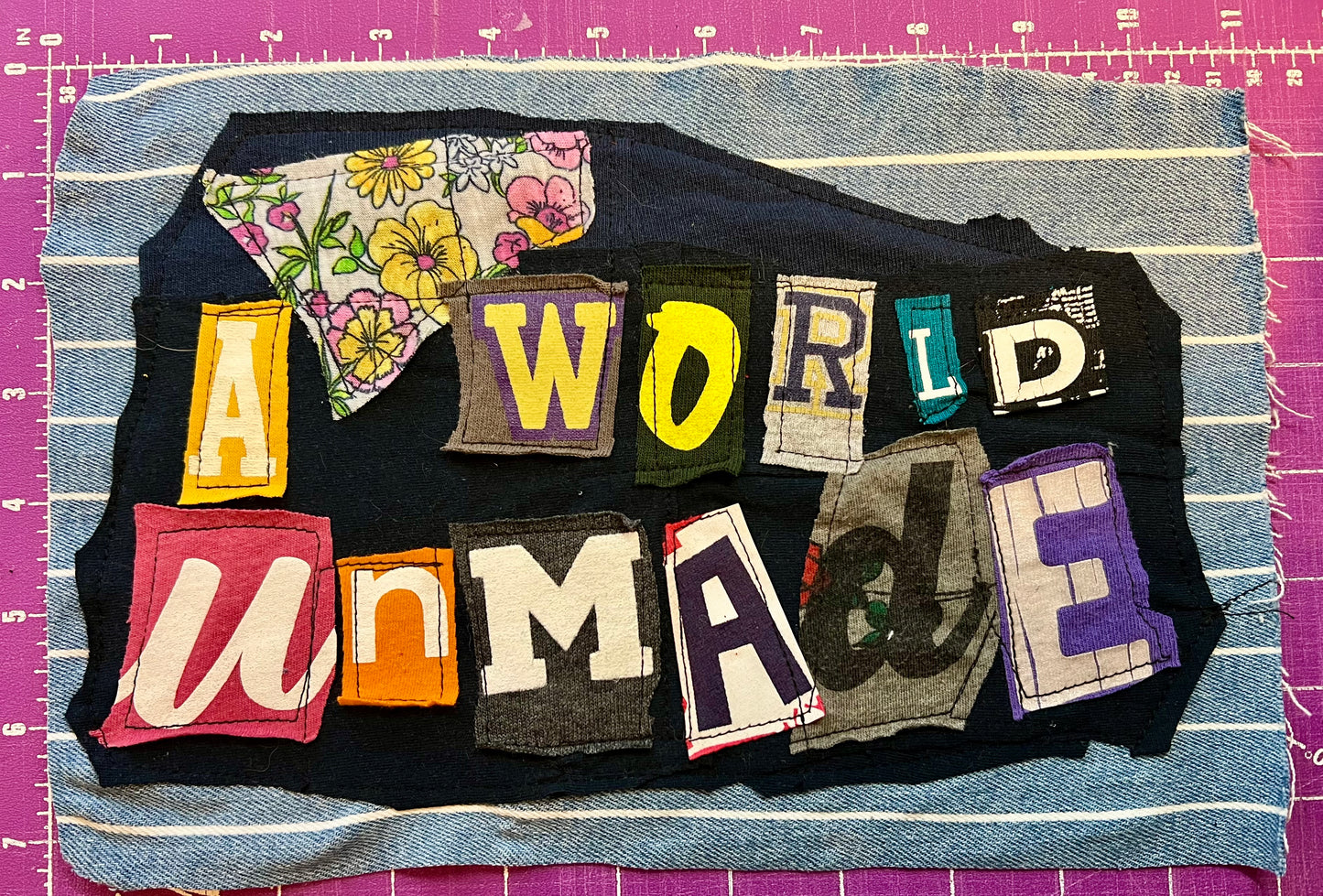 Panic Punk Patch - Ransom Note Letters on Denim