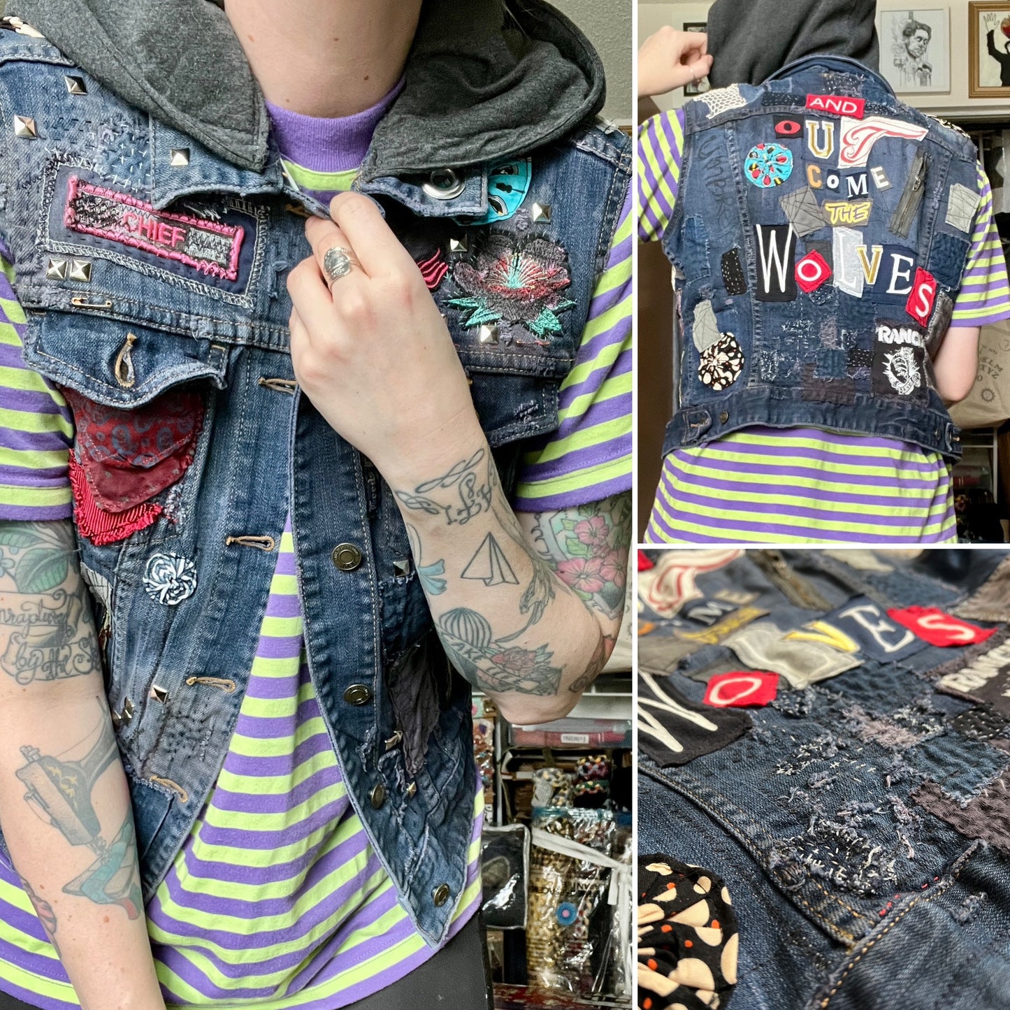 Panic Clothing - Denim Upgrades - Punk Sashiko Patchwork Mending