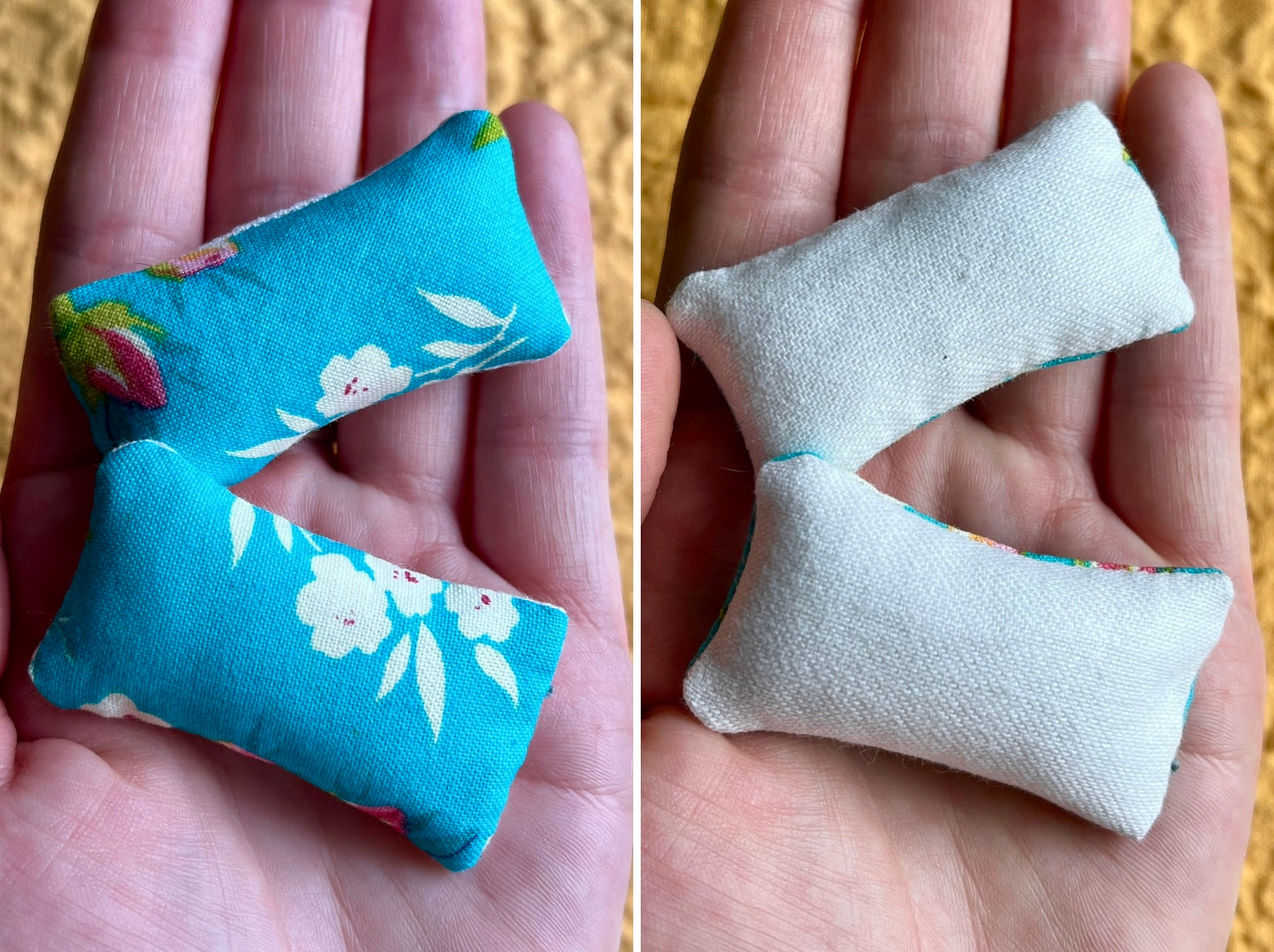 Doll Pillow Set of Two - Pair of Miniature Throw Pillows - 1:12 Scale