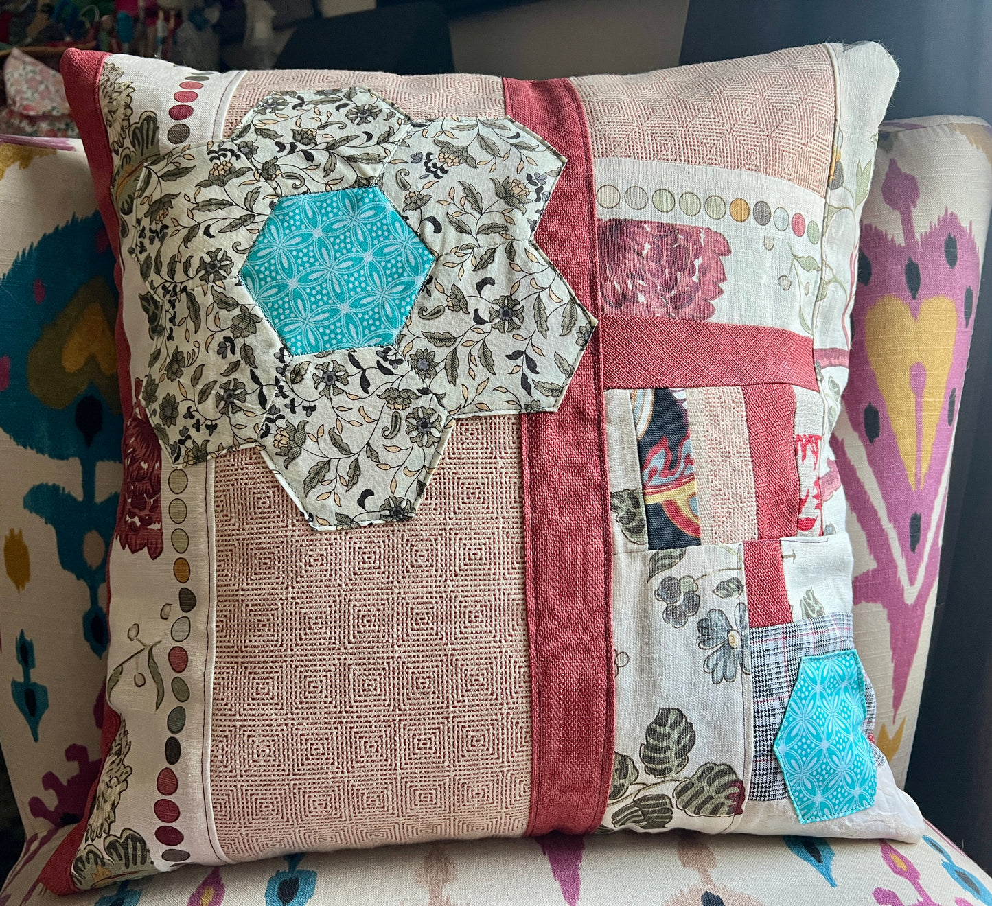 Large Pillow Cover - Envelope Back Closure - 18x18 inches - Designer Fabrics or Rainbow Stripes