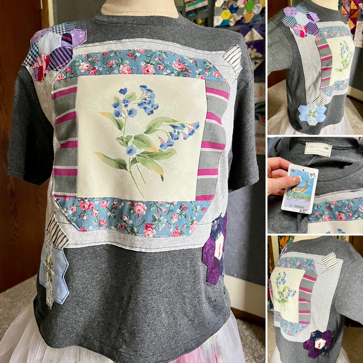 A Quilty Tee Shirt - Thrifted Upcycled Tshirts