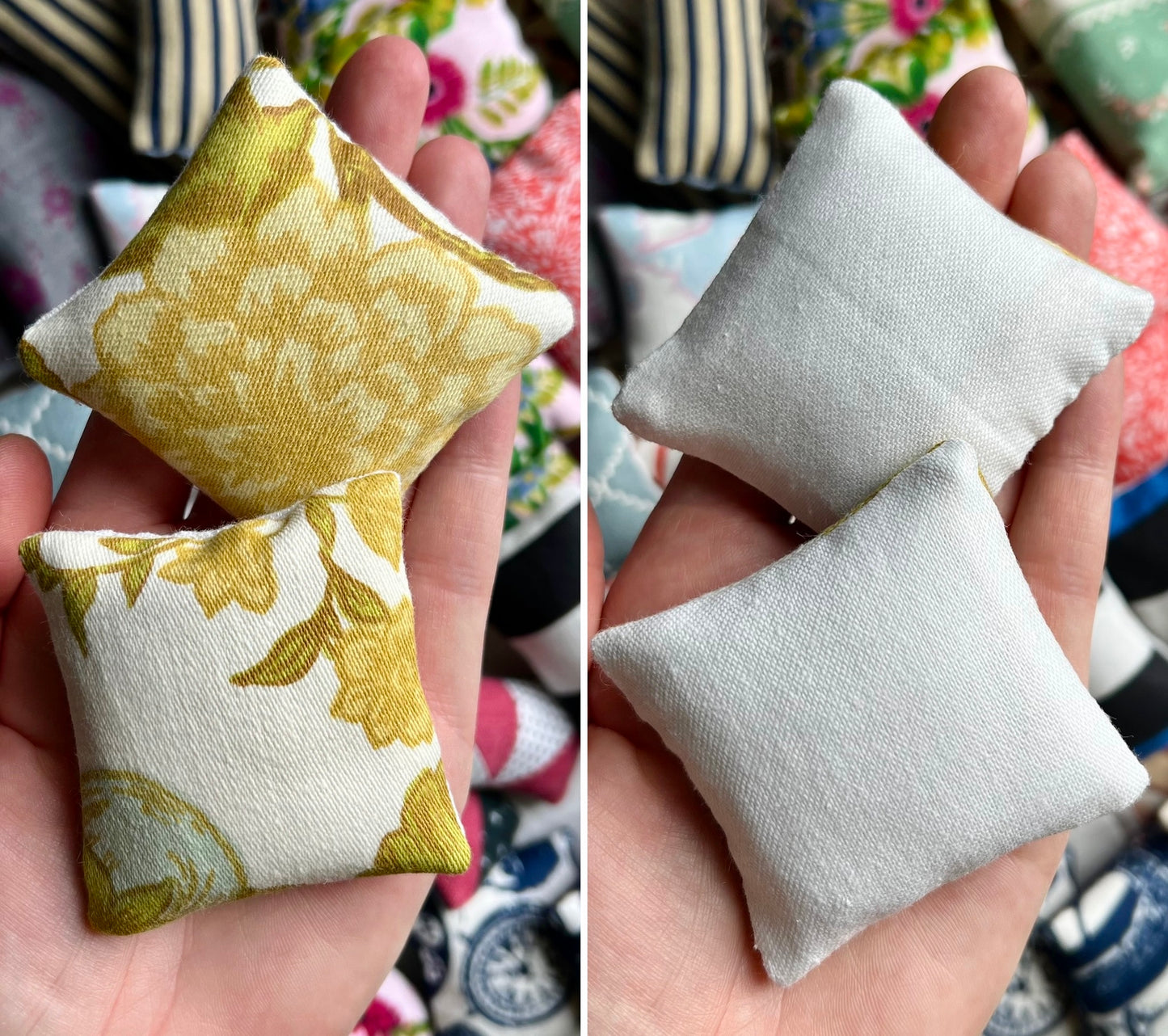 Barbie Doll Pillows - Handmade miniatures Set of Two -  1:6 Scale