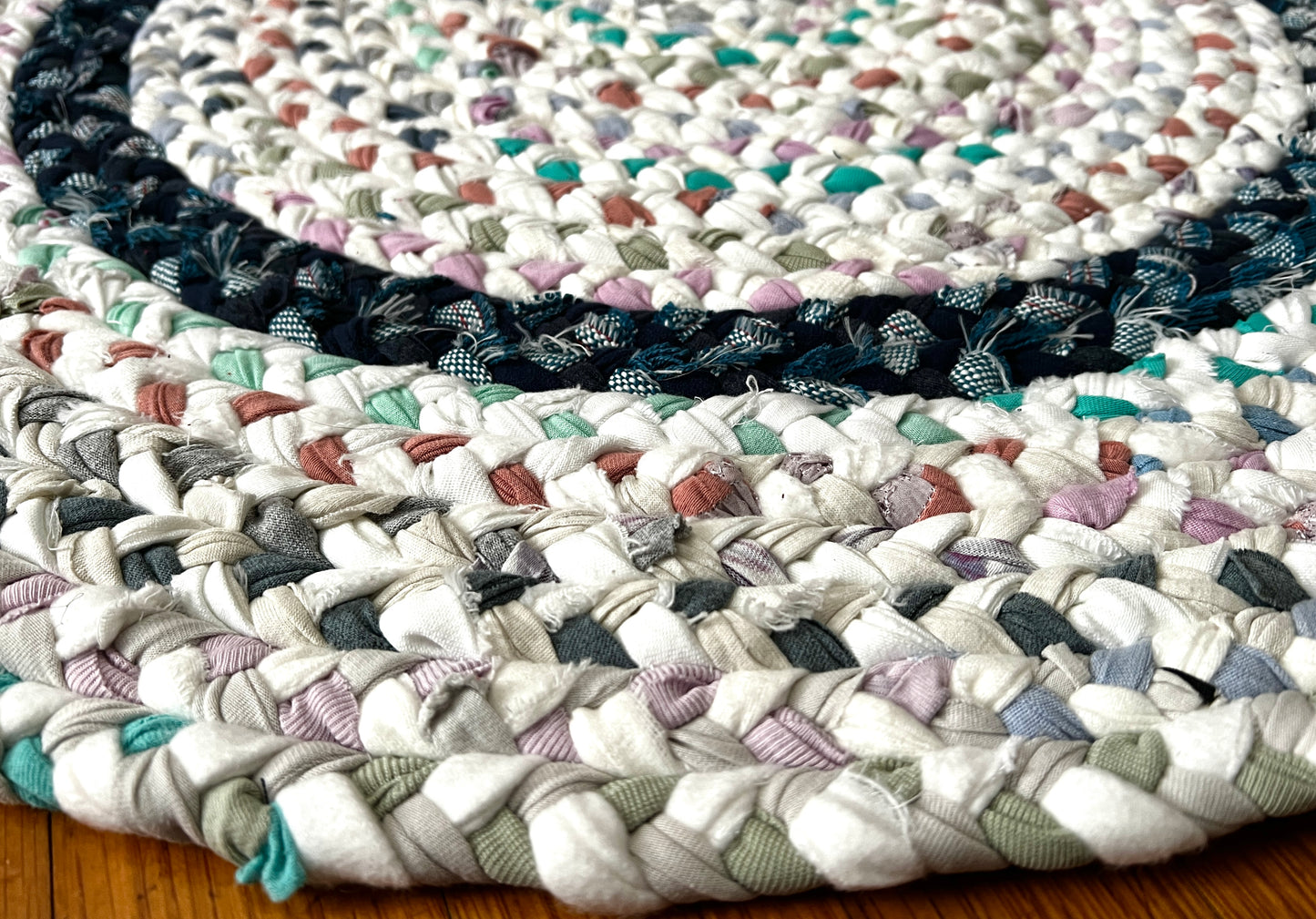 30" Rugs - Handbraided and Handsewn Upcycled Sustainable Tshirt Rug Doormat