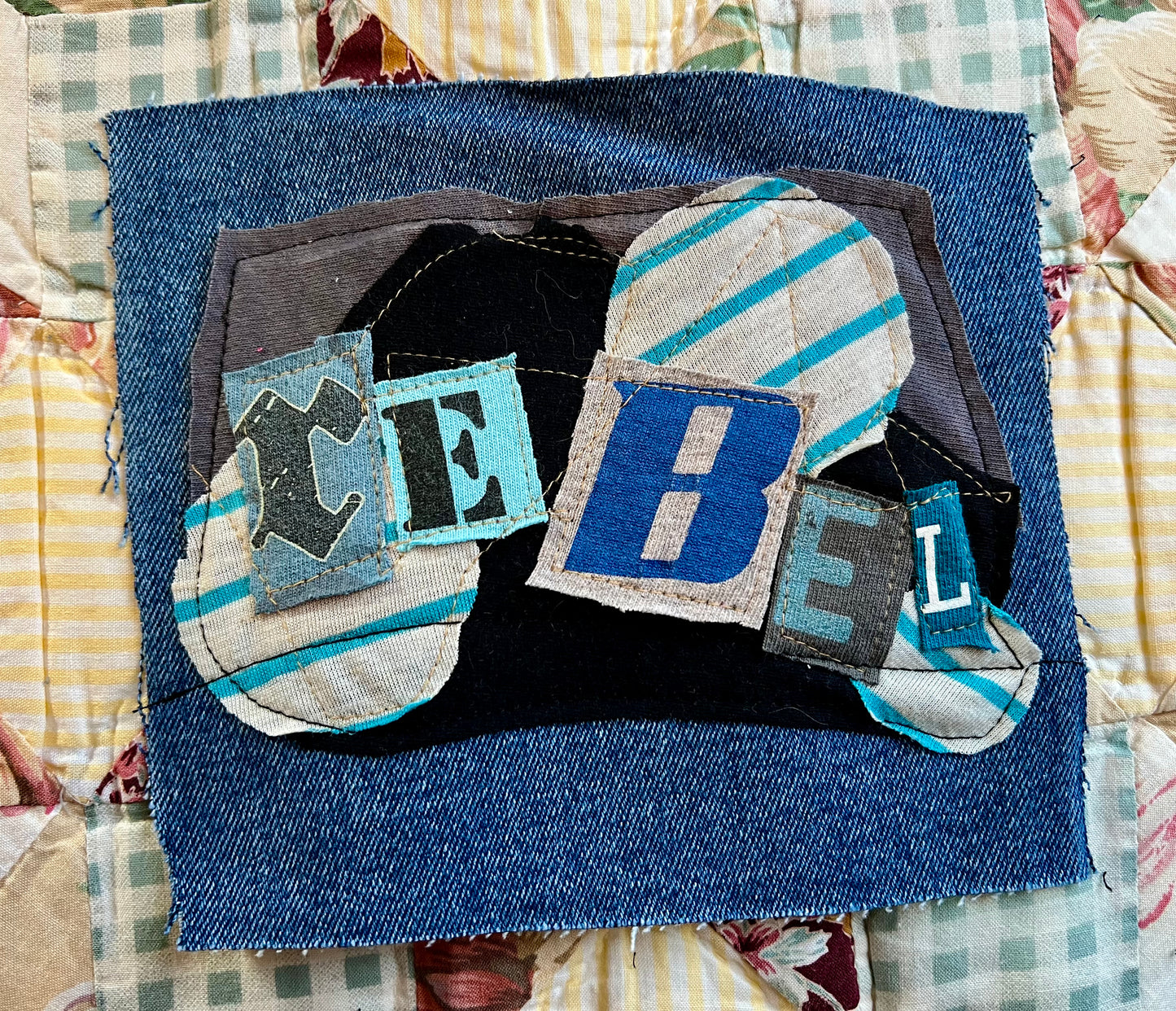 Panic Punk Patch - Ransom Note Letters on Denim