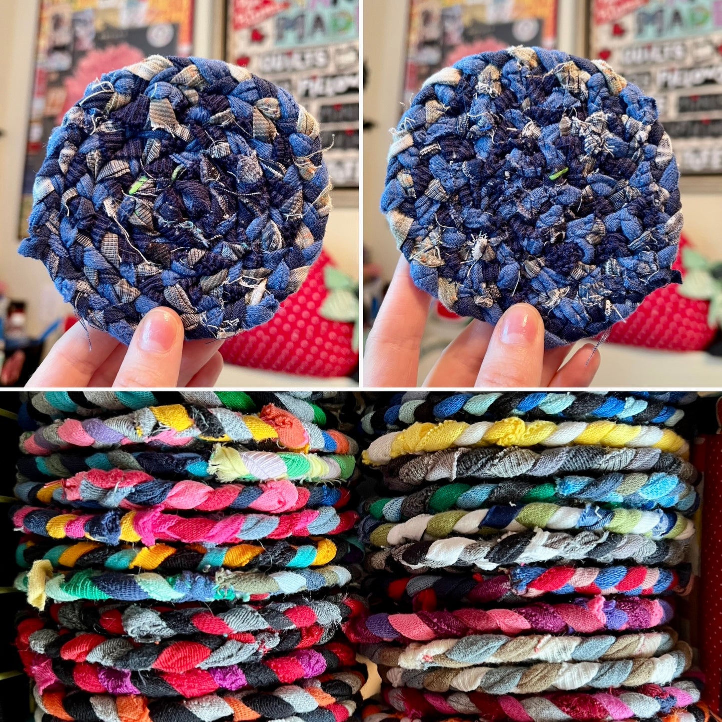 Coaster Singles - Handbraided & Handsewn