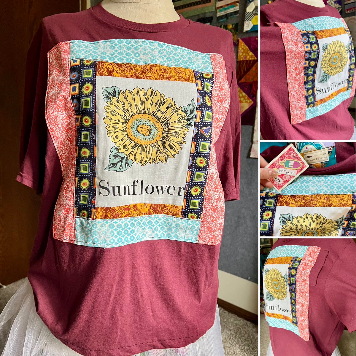 A Quilty Tee Shirt - Thrifted Upcycled Tshirts