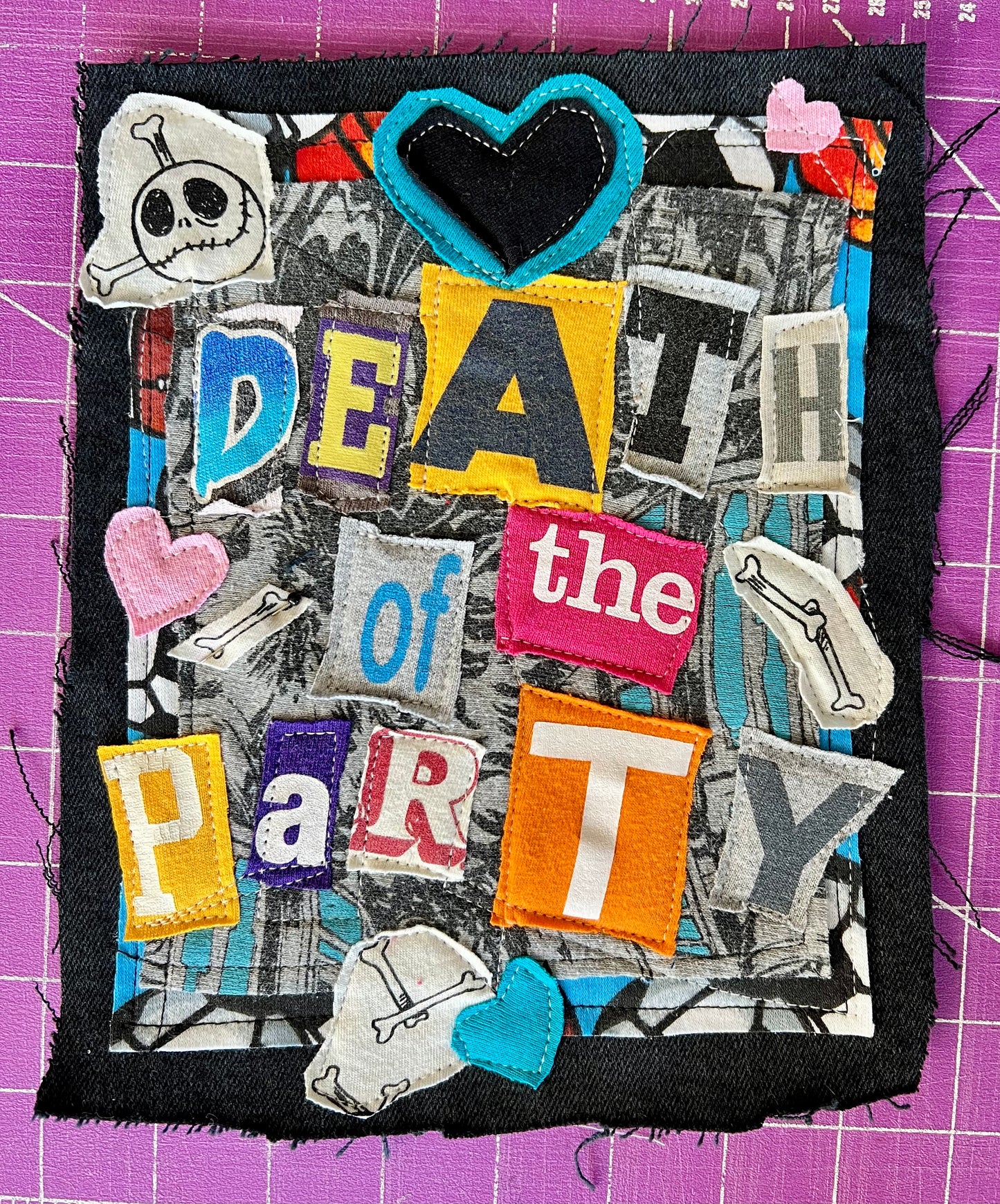 Panic Punk Patch - Ransom Note Letters on Denim